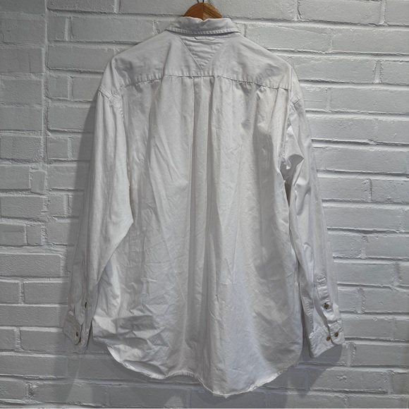 Tommy Hilfiger Custom-Fit Th Flex Solid Oxford Shirt Men's XL Bright White L/S - Picture 6 of 8